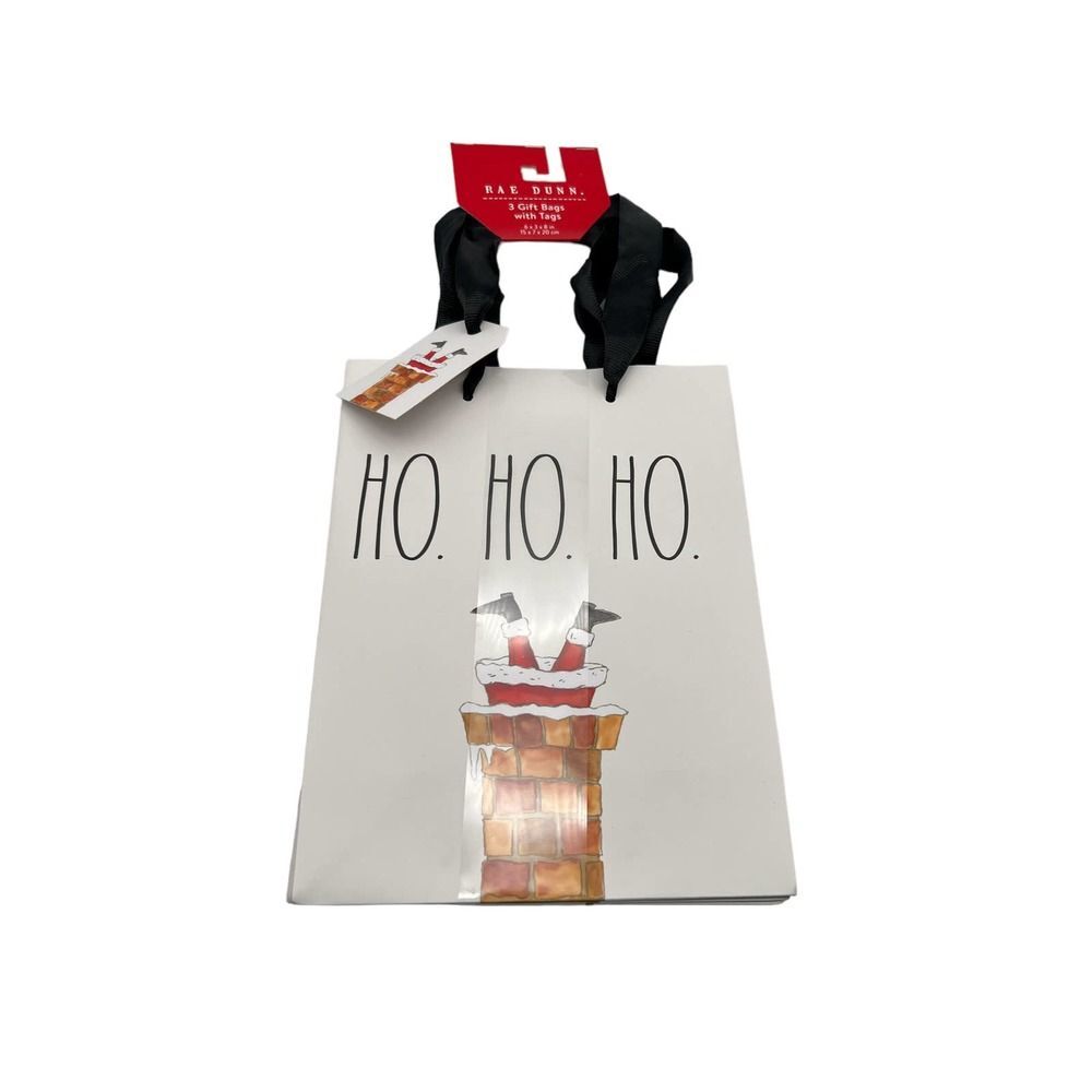 Rae Dunn HO HO HO Gift Bags 3 Pack